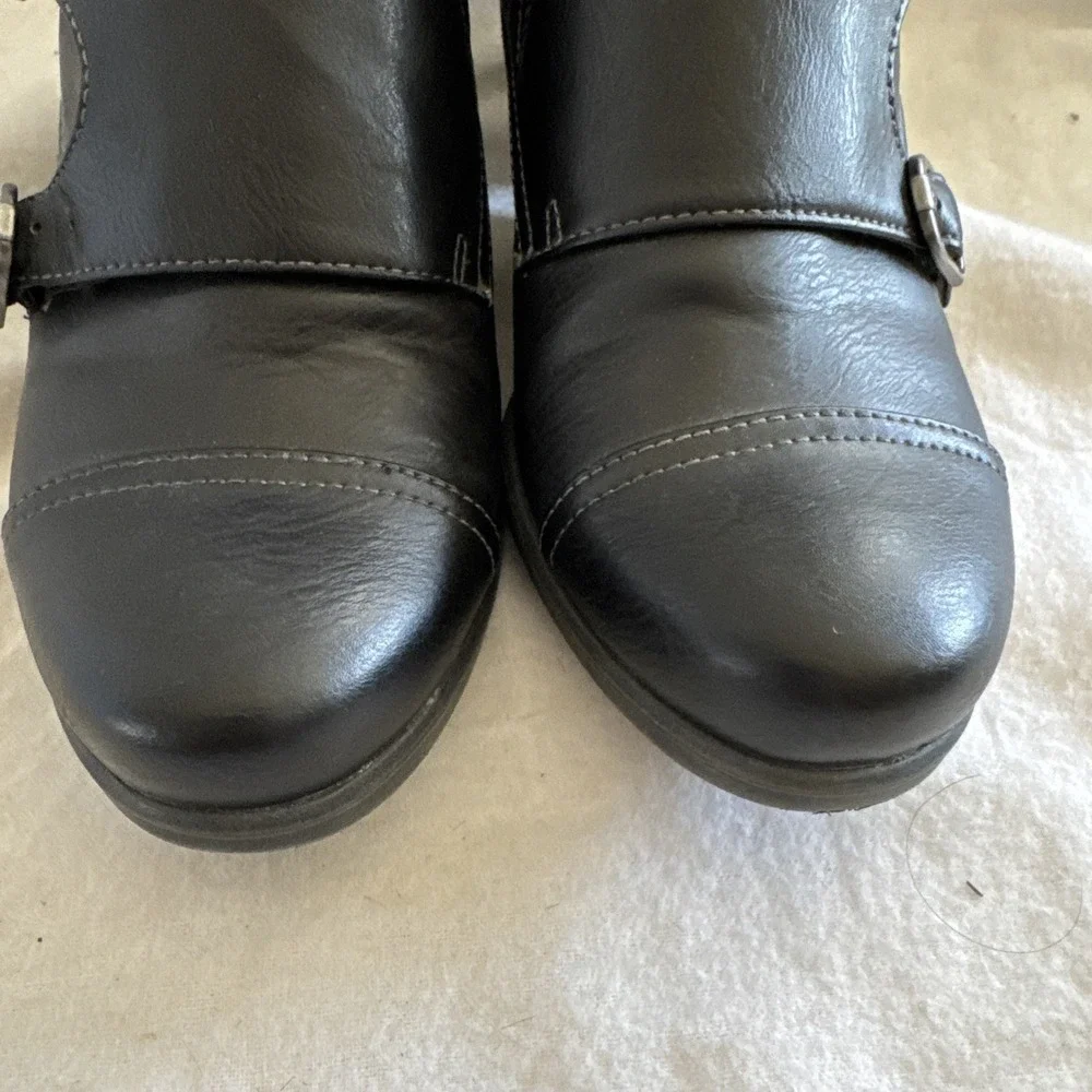 SOUL Naturalizer Keefer Pump Womens Size 7 M Black‎ Leather Monk Strap Mule